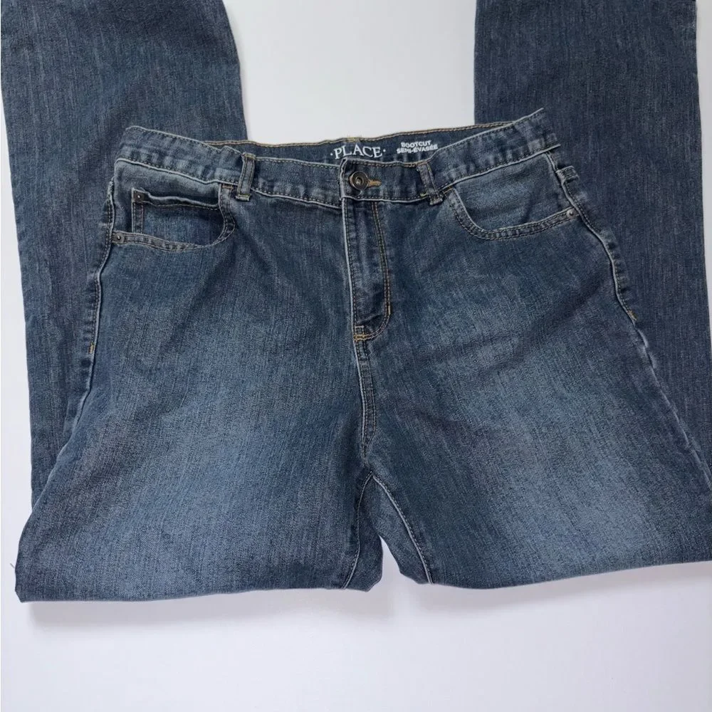 Children’s Place boys Bootcut Fit Blue Jeans Sz 18